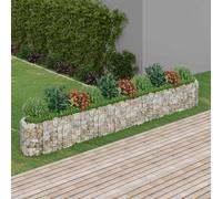 Lit Surélevé à Gabion Fer Galvanisé 400x100x50 cm Pot FleursJardinière vidaXL