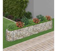 Lit Surélevé à Gabion Fer Galvanisé 400x100x50 cm Pot FleursJardinière vidaXL
