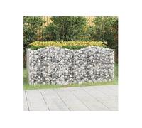 vidaXL Lit surélevé à gabions arqué 200x100x100 cm Fer galvanisé