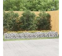 Lit surélevé à gabions arqué 400x50x50 cm Fer galvanisé Argenté G