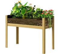 Lit surélevé avec plaques acryliques, lit surélevé pour herbes aromatiques avec trous d'écoulement, bac à plantes en bois, résistant aux intempéries Lit de légumes, lit de jardin, lit de plantes pour 