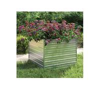 vidaXL Lit surélevé de jardin 100x100x77 cm Acier galvanisé argenté