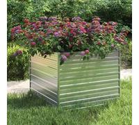 Lit surélevé de jardin 100x100x77 cm Acier galvanisé Argenté Argent G