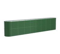 Lit surélevé de jardin Acier enduit de poudre 332x40x68 cm Vert