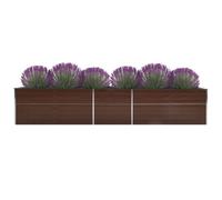 Lit Surélevé De Jardin Acier Galvanisé 400x80x45 Cm Marron Marron
