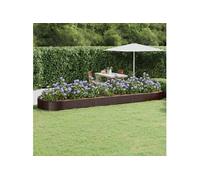 vidaXL Lit surélevé Acier revêtu par poudre 523x140x36 cm Marron