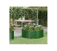 vidaXL Lit Surélevé de Jardin Pot à Fleurs Boîte à Plantes Lit Surélevé Patio Terrasse Extérieur Acier Galvanisé 100x100x36 318983