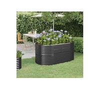 vidaXL Lit surélevé Acier revêtu par poudre 152x80x68 cm Anthracite