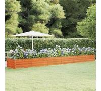 Lit surélevé de jardin rouillé 600x80x45 cm acier corten Marron G