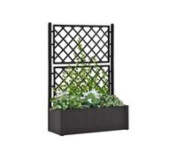 Lit surélevé de jardin treillis système d'arrosage - - Anthracite - Plastique - 100 x 43 x 142 cm - 90 L
