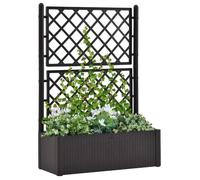 vidaXL Parterre de jardin surélevé avec treillis Système d'auto-arrosage Anthracite