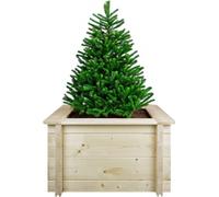 Lit surélevé en bois - 58x58xH35 cm - Lit surélevé pour le jardin - Lit pour herbes aromatiques - Bac à fleurs en bois - Solid 28 mm Pine/Spruce Wood - TIMBELA M616-1