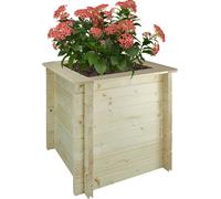 Lit surélevé en bois - 58x58xH57 cm - Lit surélevé pour le jardin - Lit pour herbes aromatiques - Bac à fleurs en bois - Solid 28 mm Pine/Spruce Wood TIMBELA M618-1