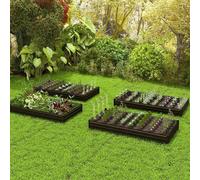 Lit surélevé en métal avec support renforcé & base ouverte Lit d'herbes 240 x 120 x 30 cm