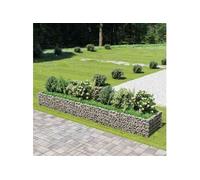 Lit Surélevé Gabion Acier Galvanisé 450x90x50 cm Jardinière Jardin 143553