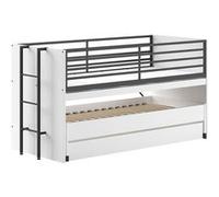 Lit Surélevé Gigogne 90x200cm avec Plateau Bureau Coulissant Blanc - MARCO - ALTOBUY Blanc G