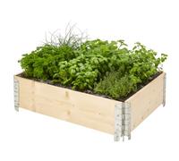 Lit Surélevé Séparé en Bois Robuste, Boîte de Culture de Légumes À Fleurs À Double Style, Conception de Panneaux Détachables Multi-scènes(31.5x31.5x7.9in(Bottomless))