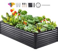 Lit surélevé VEVOR Lit de plantation en métal Bac à légumes 240x120x60cm Gris foncé