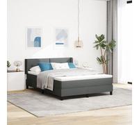Lit tapissier vidaXL avec matelas gris foncé 140 x 200 cm en tissu, Tête de lit capitonnée vidaXL gris foncé 140 cm en tissu