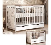 Lit Ted avec matelas, tiroir et kit de conversion 60 x 120 cm - confort et fonctionnalité en même temps