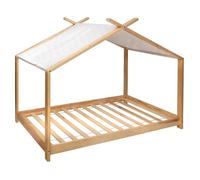 Lit tente enfant ""Ilan"" pin blanc 90x190cm - Atmosphera Créateur d'intérieur