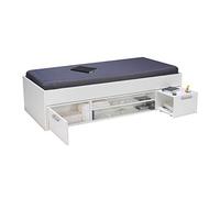 Lit TESS 90x190 + chevet + étagère + rangement / Blanc