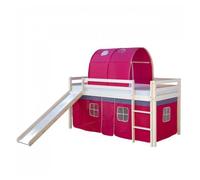 Lit Toboggan - Avec Rideaux Et Tunnel Rose