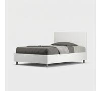 Letto contenitore 120x200 testata dritta bianco frassino Demas