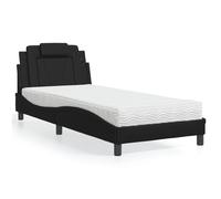 vidaXL Lit avec matelas noir 90x190 cm similicuir