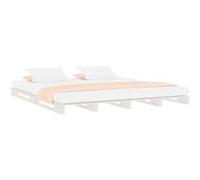 vidaXL Lit de palette 821413 200x200 cm bois de pin massif blanc