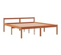 Lit 205.5 x 155.5 x 70.5 cm en cire sommier a lattes pour 2 personnes de couleur