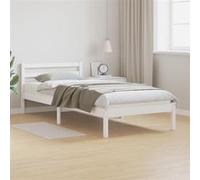 Lit vidaXL avec tête de lit blanche 80x220 cm en bois massif de pin 869775 Blanc G