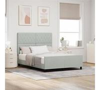 lit vidaXL Gris clair 160x200 cm Velours 3344885 Gris G