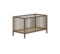 Vipack Lit bébé DINO 70×140 cm sommier à lattes réglable en hauteur hêtre massif couleur noyer