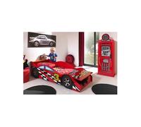 Lit Voiture 70x140cm Formule 1 + Armoire 1 Porte - TURBO -
