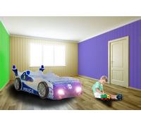 Lit voiture de police Lits Lit enfant Lit adolescent Voiture de police Éclairé & Matelas