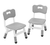 Litake Chaise Enfant Ergonomique et réglable 3 hauteurs - Lot de 2 chaises Robustes en Plastique, Dossier Confortable, Pieds antidérapants - pour Maison, crèche, école, 2-8 Ans - Couleur : Gris Clair