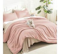 Litanika Parure de lit 3 pièces, Housses de Couettes et Draps de Lit pour Femme, Rose poudré, pour Toutes Les Saisons (Couette de 200 x 228,6 cm et 2 taies d'oreiller)