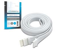 Litcessory Câble d'extension pour Philips Hue V4 / Solo Lightstrip | Micro 6 broches, 1 m, 1 paquet, blanc. Non compatible avec Flux.