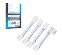 Litcessory Câbles d'Extension et Connecteurs pour Philips Hue Flux | Câble d'extension/Connecteur d'angle flexible (Lightstrip à Lightstrip) - 50mm, Lot de 4 (Blanc)