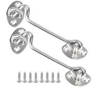Litensh 2PCS Crochets de Cabine et Loquet à Œillet pour Armoire, Loquet de Porte de Grange, Loquet à Œillet pour Porte de Portail, Crochet Pivotant pour Porte Coulissante, Chambre, Salle de Bain