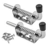 Litensh 2pcs Goupille de loquet à ressort Loquet Porte en acier Inoxydable, Verrou à Ressort de Portail Loquet de Porte Boulon Verrouillage pour Grange Garage Intérieur Jardin Armoire 128mm argenté