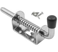 Litensh Goupille de loquet à ressort Loquet Porte en acier Inoxydable, Verrou à Ressort de Portail Loquet de Porte Boulon Verrouillage pour Grange Garage Intérieur abri de Jardin Armoire 128mm argenté