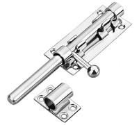 Litensh Loquet de portail coulissant robuste avec trou de cadenas, verrou de porte en acier inoxydable 304 de sécurité, barillet de portail en acier inoxydable de 160 mm de diamètre 12 mm
