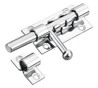 Litensh Loquet de portail coulissant robuste avec trou de cadenas, verrou de porte en acier inoxydable 304 de sécurité, barillet de portail de 12 mm de diamètre, noir (105 mm en acier inoxydable)