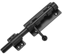 Litensh Verrou loquet porte coulissant acier inoxydable de avec trou de cadenas, Serrure de Porte de sécurité à Barillet Verrou portail à Boulon fermeture porte longue 14mm de diamètre 6 inch noir