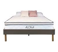 Literie 140x200 cm - 25,5 cm - Ensemble Matelas ALONA et Sommier GREGORY Gris - Accueil Moelleux - Soutien Ferme - 5 Zones de Confort - Idéal pour le sommeil quotidien G