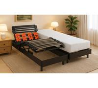 Literie électrique de relaxation bi-technologie : 70 x 190 cm / Literie électrique + Matelas