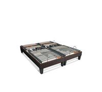 BELLECOUR Sommier Électrique 180x200 cm (2x90x200 cm) à Lattes et Plots avec tête, Buste & Pieds relevables et télécommande Filaire - Modèle Rochereau Fabriqué en Europe