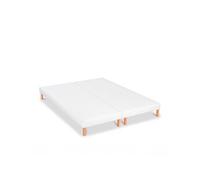BELLECOUR LITERIE - Jeu de 2 sommiers tapissiers CAPUCINE 2x90x200 cm - Epaisseur 13 cm - Blanc (pieds inclus) Blanc G